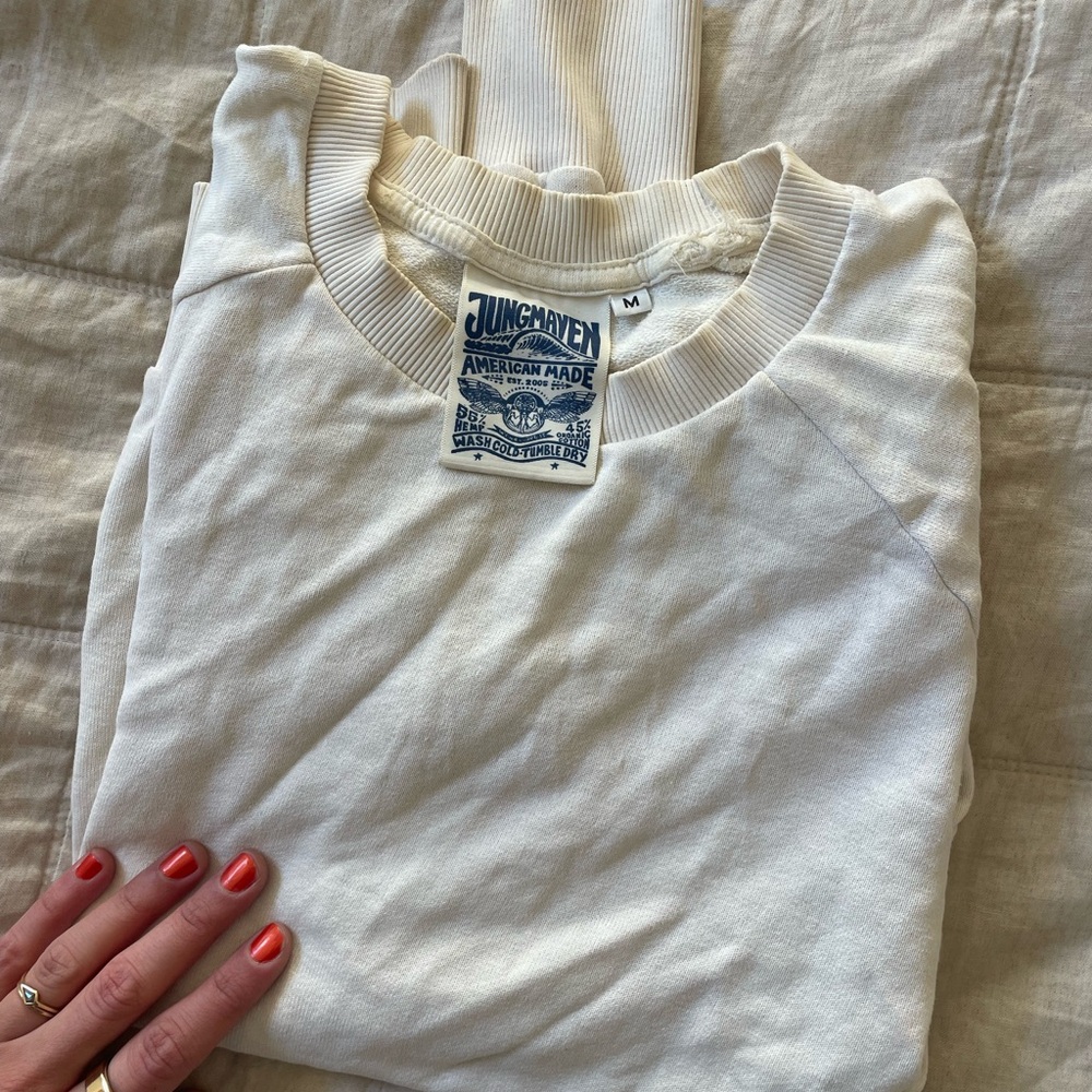 Jungmaven raglan white crewneck sweatshirt - women’s medium